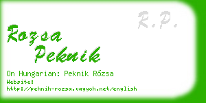 rozsa peknik business card